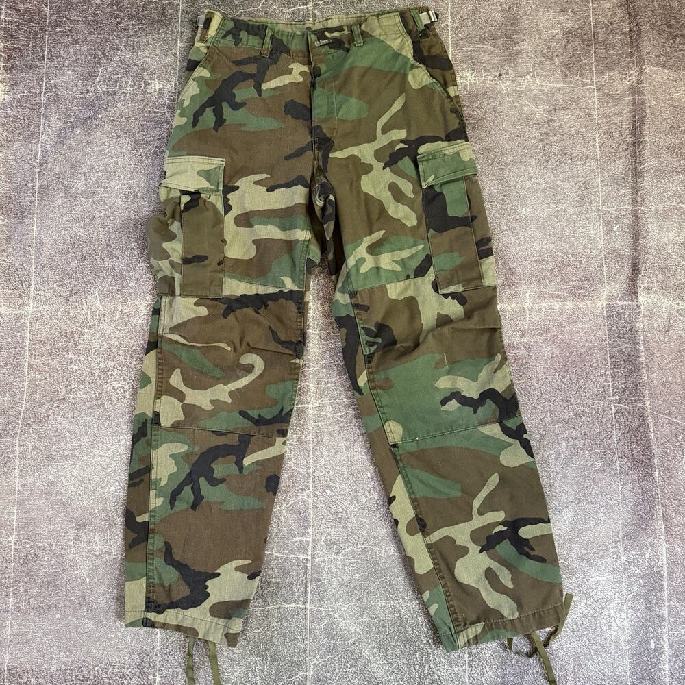 Men's Vintage 90's United States Army Woodland Camo Cargo Field Pants Sz 32 X 30